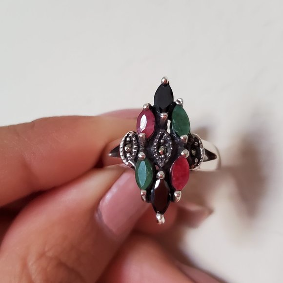 NWOT PERUVIAN Silver Sterling 925 Malachite stone Size 6 - Picture 4 of 8